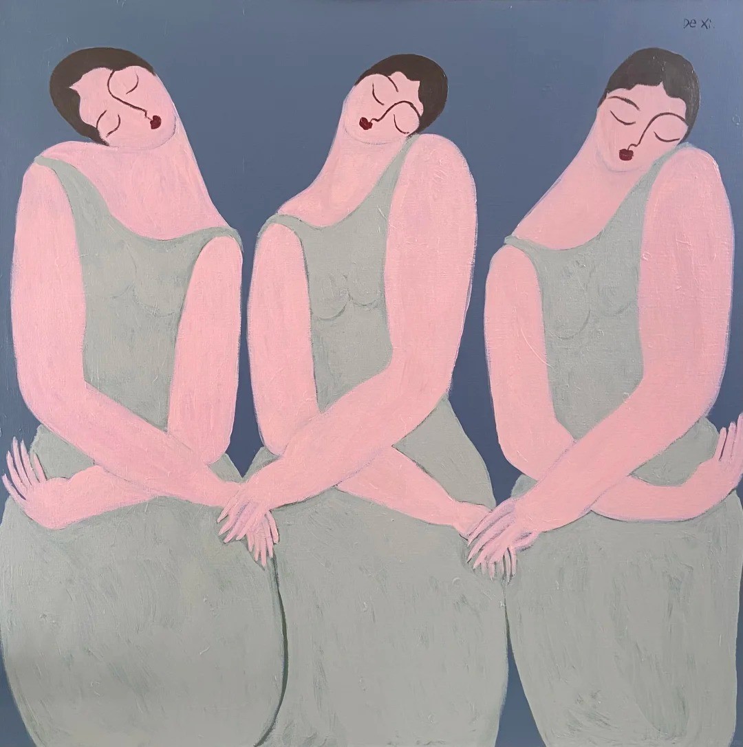 Three seated figures — painting from Collection I